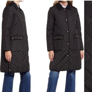 Lauren Ralph Lauren Margot Black Diamond Quilted Collared Winter Jacket Size M
